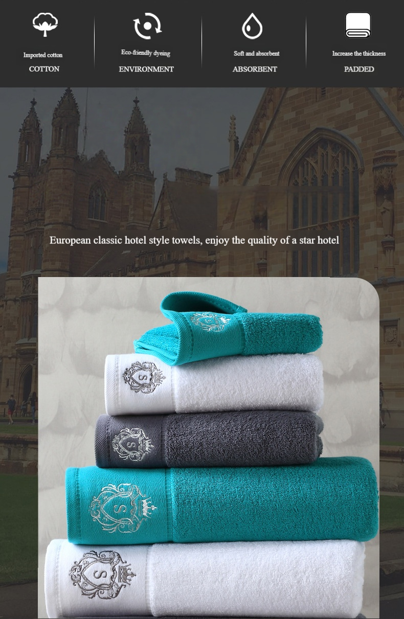Luxury Hotel Towel - 5-Star Satin Edge Face Towel, 100% Premium Cotton, Ultra Absorbent & Lint-Free_voghion.com