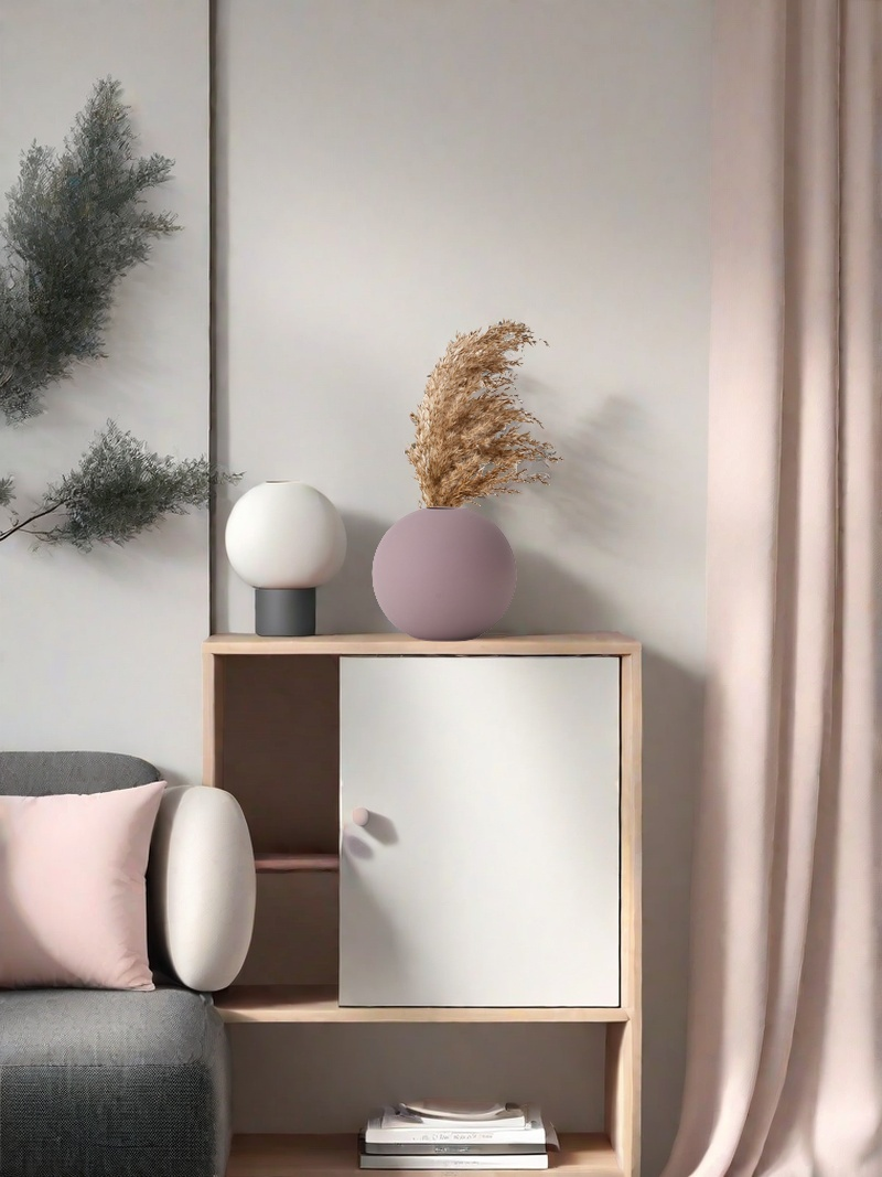 Lot de 3 petits vases ronds en céramique de couleur macaron frais, pouvant contenir de l'eau, ornements, vase décoratif_voghion.com