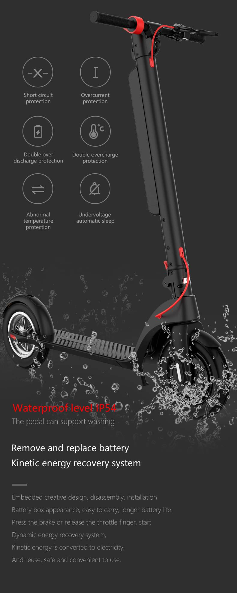 Scooter Elétrica KIXIN X8 para Uso Diário - Bateria Removível de 36 V, Carga de 125 kg, Transporte Ecológico | Entrega em 7 dias, Devoluções em 30 dias_voghion.com