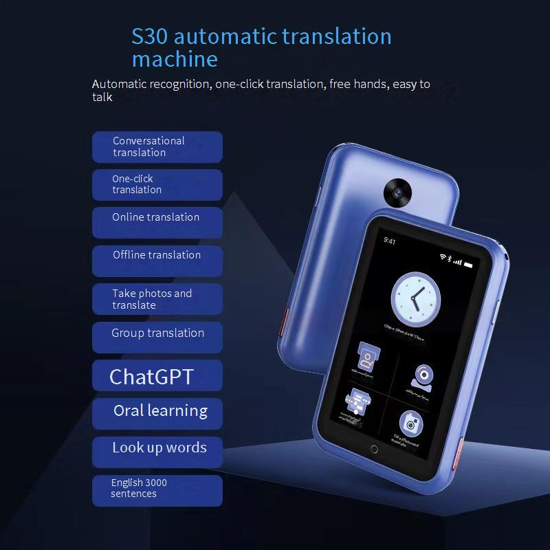 S85 Smart Voice Translator mit 3,5-Zoll-Bildschirm – Offline-Übersetzung, Echtzeit-Sprach- und Fotoübersetzung für Reisen und Geschäftsreisen (Schwarz)_voghion.com