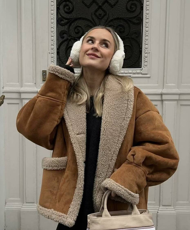 Women's Oversized Faux Fur Collar Wool Blend Coat - Streetwear Fashion Winter Jacket In Khaki, Coffee, Cream & Black (S/M/L/Xl)_voghion.com