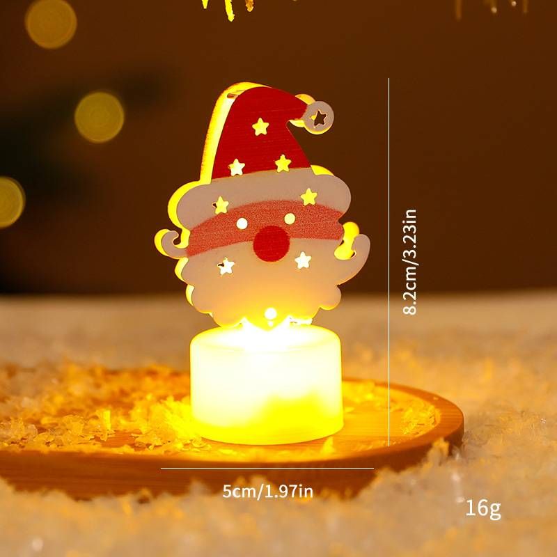 Ensemble de bougies de Noël LED sans flamme, fonctionnant sur piles, avec des motifs de Père Noël, sapin, bonhomme de neige et cloche pour la décoration des fêtes._voghion.com