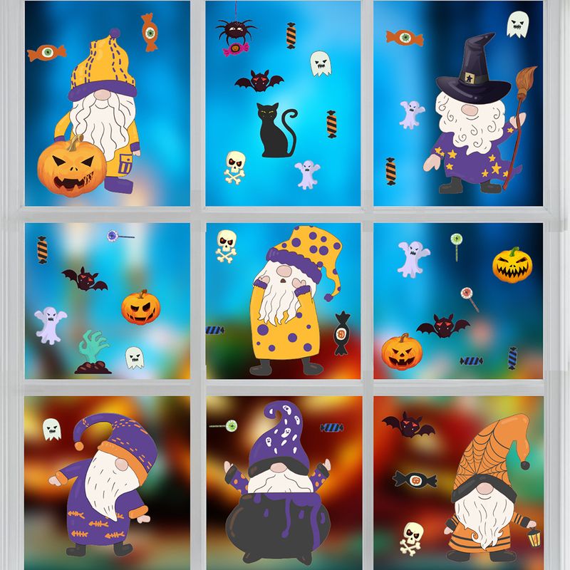 Ove Halloween tök kis ördög kétoldalas matrica ADJ1013 elektrosztatikus anyag fekete fal_voghion.com