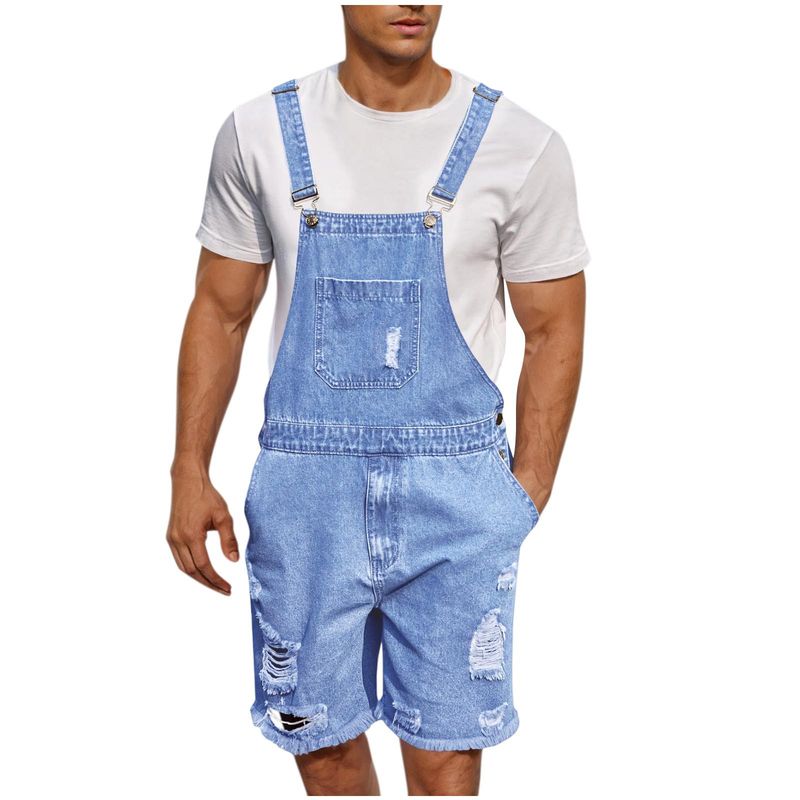 Roupas masculinas rasgadas, shorts jeans casuais_voghion.com