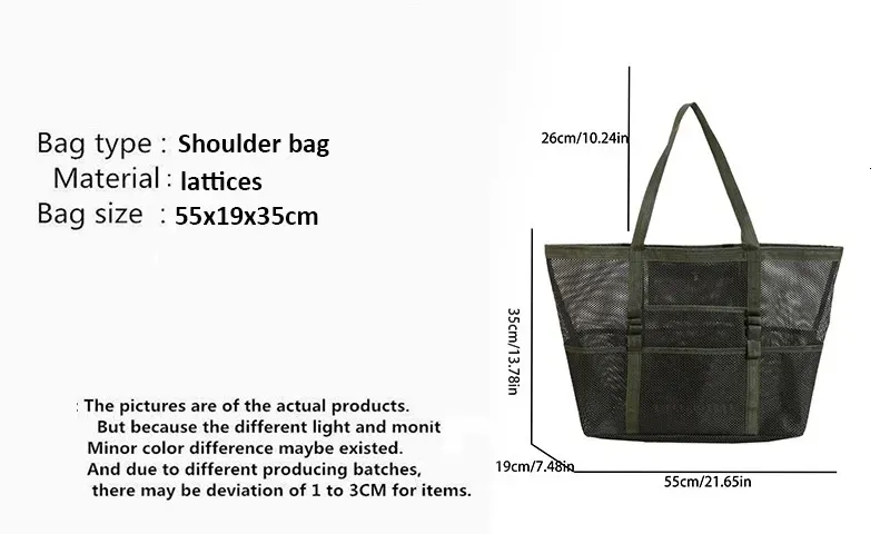 Multipocket Summer Large Towels Mesh Durable For Toys Waterproof Underwear Pocket Beach Tote Bag 250114_voghion.com