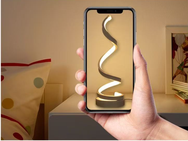 Small Whirlwind Spiral Decorative Atmosphere Table Lamp Modern LED Bar Creative Warm Romantic Bedside Night Light Gift_voghion.com