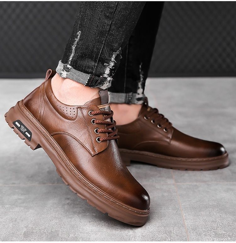 Glide Glide Leather Spring British Scarpe Derby Casual con Suola Spessa da Uomo Formali da Sposa Lavoro Stivali Martin Bassi_voghion.com