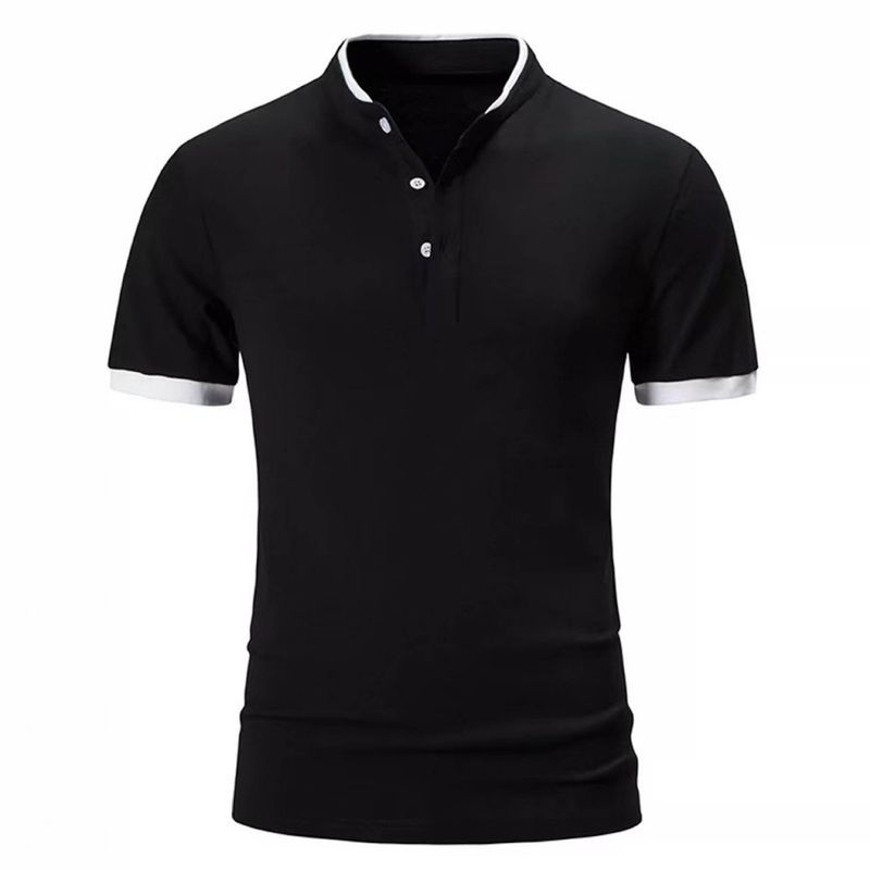Unbeatable Quality 2024 Men's New Short Sleeved 3D Printed Simple Stand Up Collar Casual Polo Shirt_voghion.com