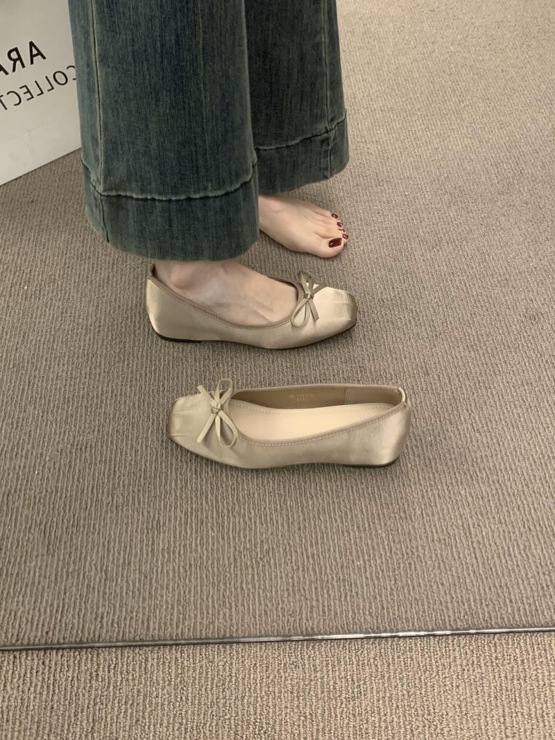 French Fairy Dress Ballerina With Hidden Wedge Heel, Versatile And Comfortable, Gentle Evening Shoes_voghion.com