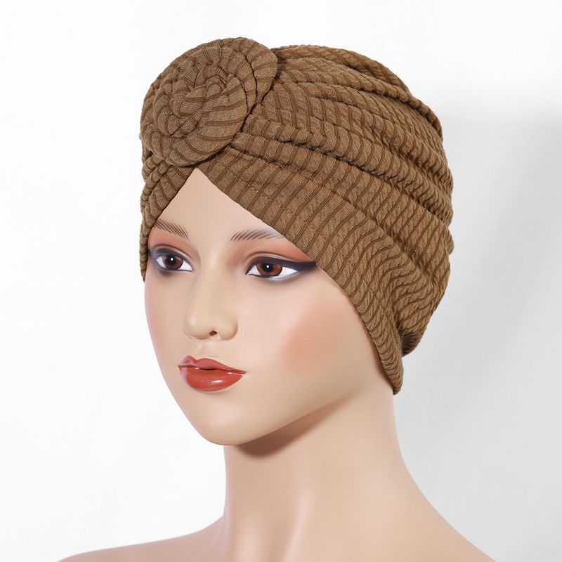 Thickened Elastic Flower Headscarf Hat - Ethnic Style Twisted Warm Hat (Fashionable & Versatile, European & American Design, Winter Headwear)_voghion.com