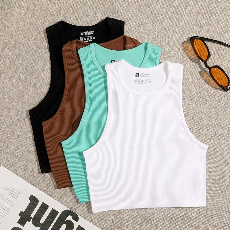 New nylon sports thread square collar short yoga vest fitness underwear with high elasticity and comfortable single-layer bra_voghion.com