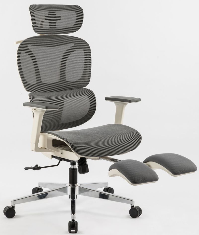 Ergonomic Office Chair With Footrest, High Back Computer Office Chair With Dynamic Lumbar Support, 2D Headrest, 4D Armrest, Sponge Seat, Mesh Home Office Desk Chair For Adults, Grey_voghion.com
