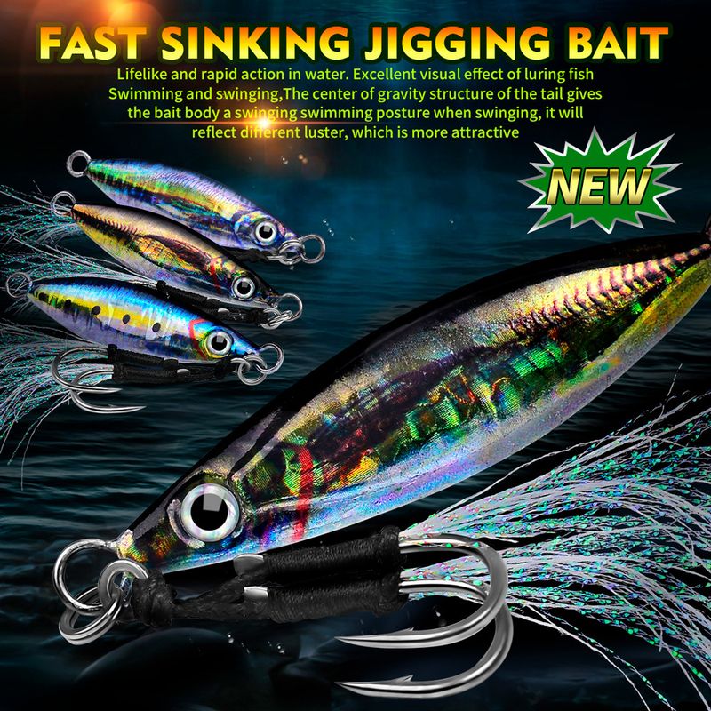 Esca per la pesca a lunga distanza, esca per la pesca in mare, esca per la pesca in barca, esca per la pesca a jig stampata in 3D ..._voghion.com