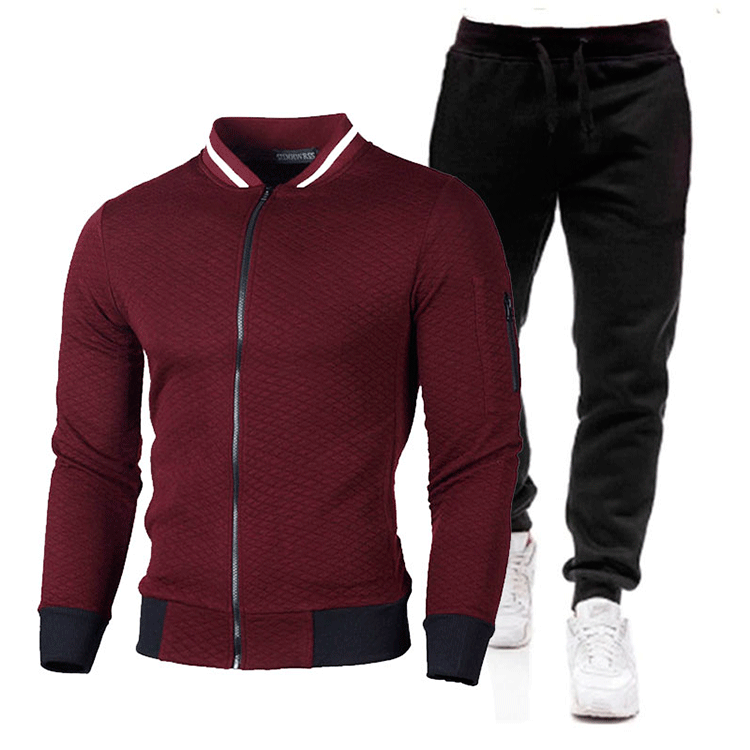 Suéter informal con cremallera y cuello alto para hombre, conjunto de cárdigan a cuadros liso, imprimible, 2021_voghion.com