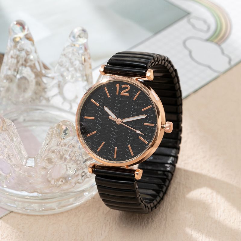Montre à quartz pour femme avec bracelet élastique, boîtier doré, aiguille dorée, décontractée, tendance, cadeau quotidien pour la fête des mères, un anniversaire, la Saint-Valentin_voghion.com
