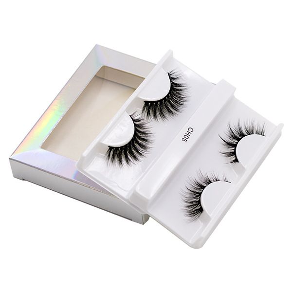 2 Pairs Of European And American Style Laser Box Synthetic False Natural Long Dense Soft Multi-Layer Eyelashes_voghion.com