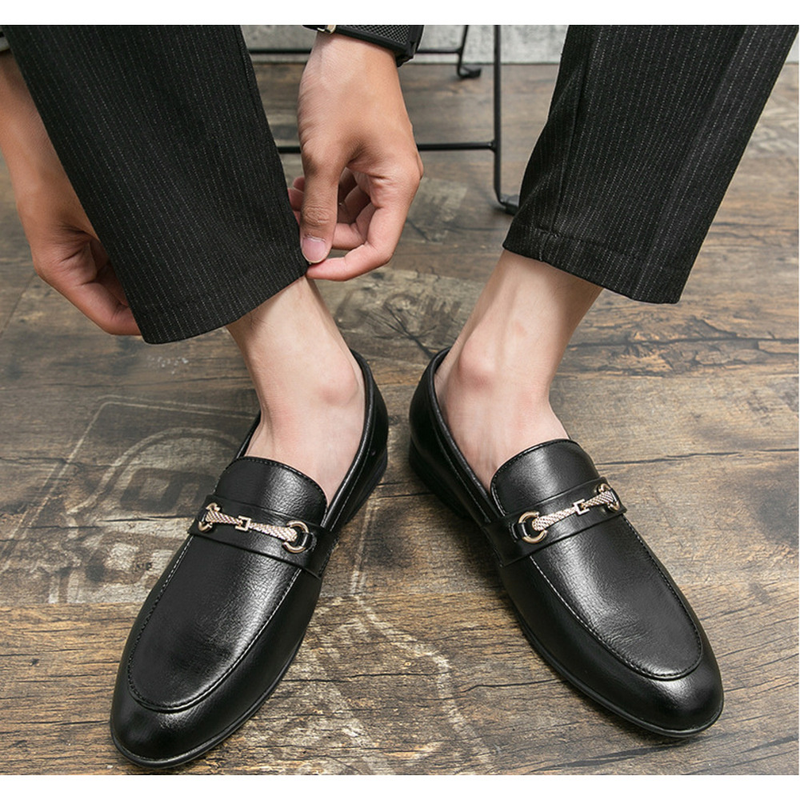 Miesten Oxford Dress Kengät Slip-On Loafers Business Casual Derby Kengät Muoti teräväkärkiset nahkakengät_voghion.com