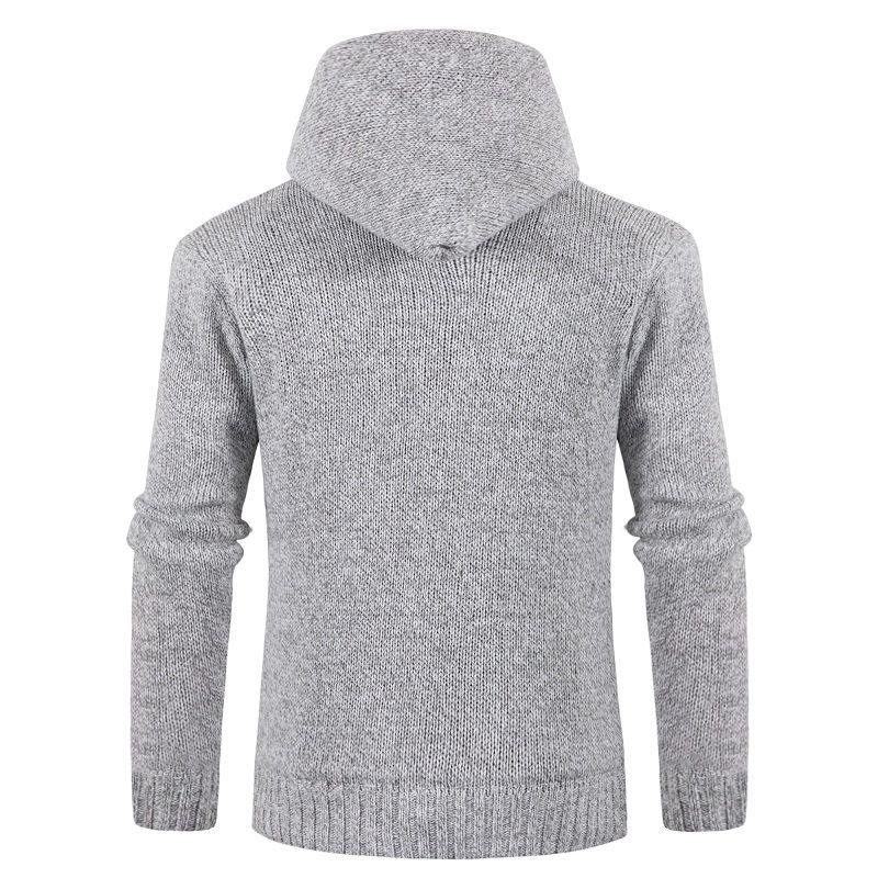 Abbigliamento maschile 2024 Inverno Uomo foderato in pile ispessito con cappuccio maglione cardigan giacca moda sottile maglia cappotto_voghion.com
