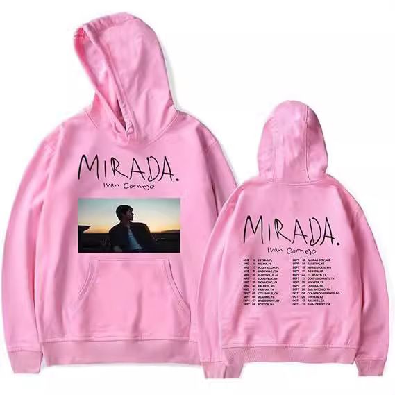 Sudadera con capucha estampada de la cantante Mirada para hombre, holgada y a la moda_voghion.com