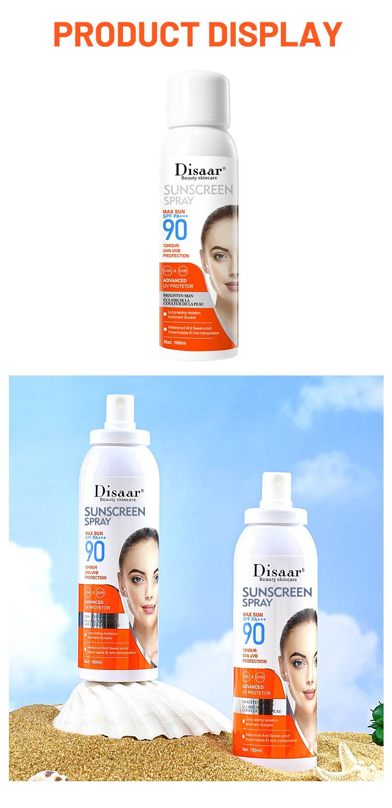 90+ Protective Spray Body Brightening Moisturizing Protective_voghion.com