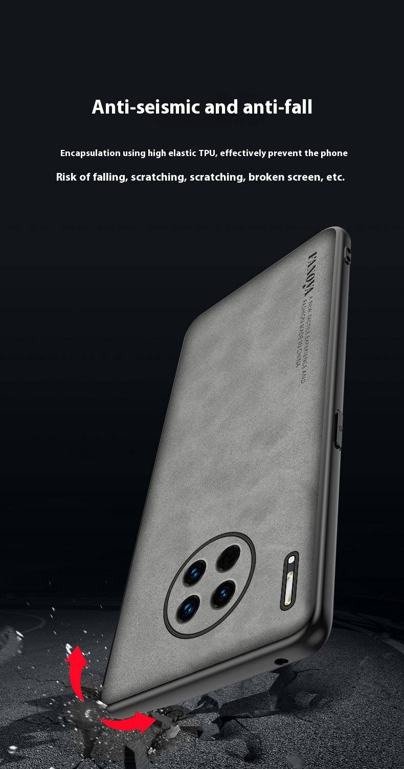 Suitable For Huawei MATE70PRO Sheepskin Leather Mobile Phone Case Honor 80 Fine Hole Matte Business P60 Skin Feel Protective Cover_voghion.com