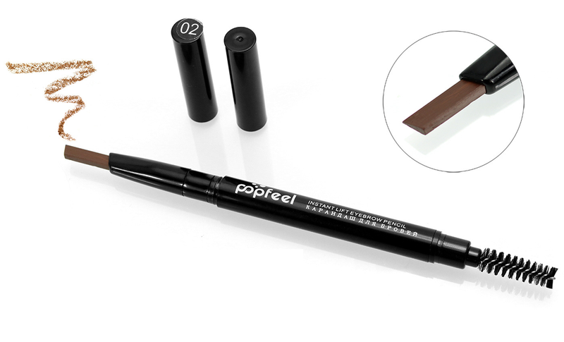 Lápiz de cejas automático de doble punta, auténtico, resistente al agua y al sudor, no se mancha, corrector de un solo color._voghion.com