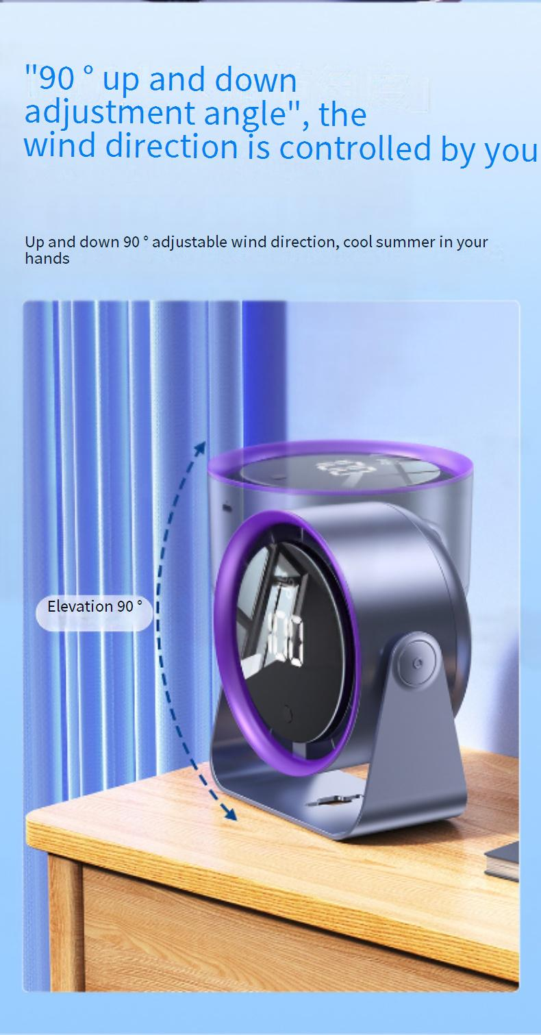 Turbo Air Circulator Fan Ultra Quiet 40dB Desktop Fan USB Rechargeable 3D Oscillation For Office Dorm Study Room_voghion.com