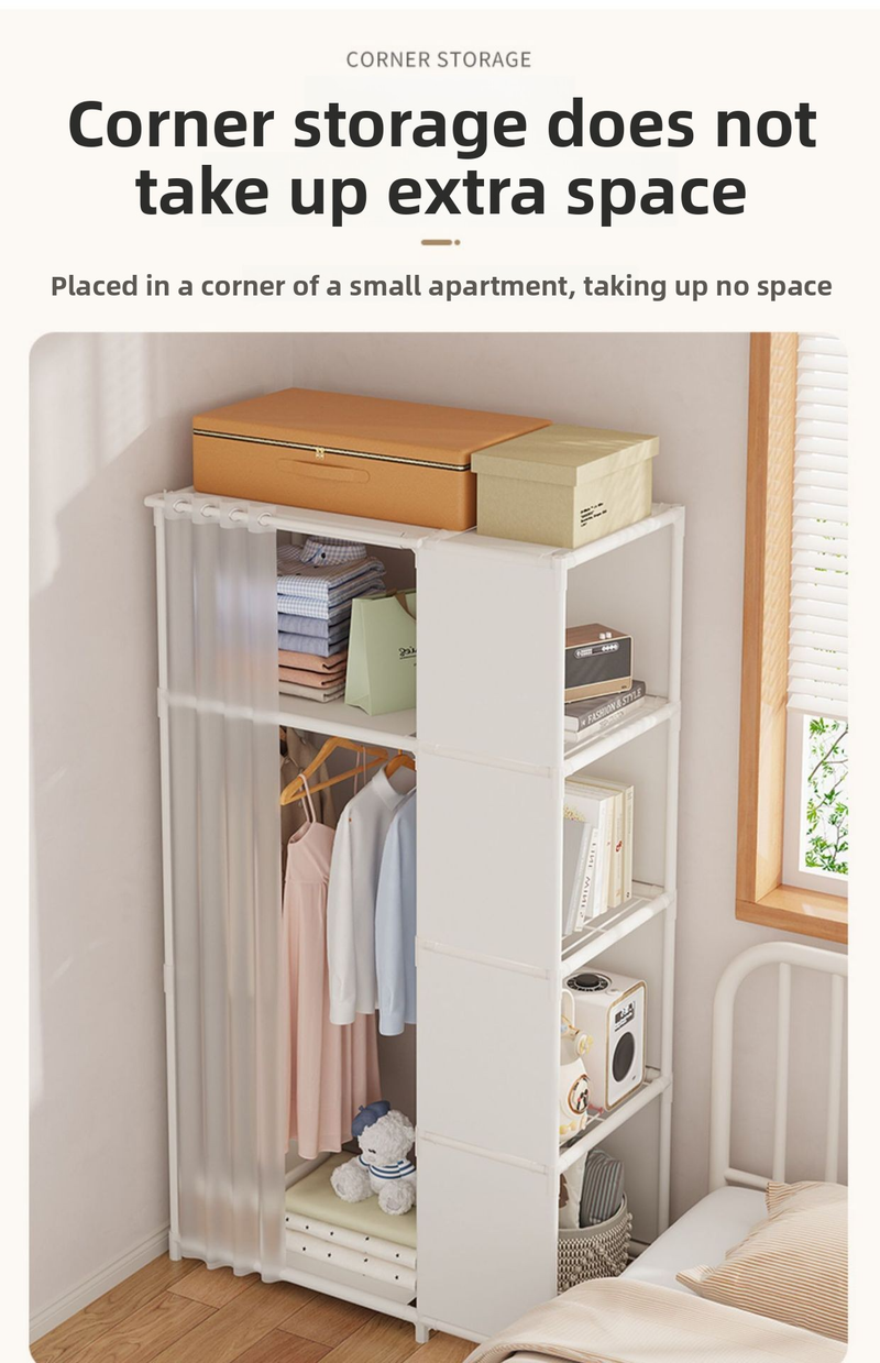 Wardrobe Simple Rental Home Bedroom Cloth Wardrobe Modern Simple Bold Dustproof Storage Wardrobe Japanese Style Rack_voghion.com