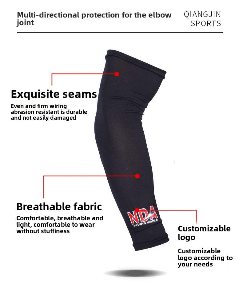 Rękaw do koszykówki, sportowy fitness, oddychający ochraniacz na łokieć o dużym nacisku, wydłużony, cienki rękaw do siatkówki, letni sportowy rękaw do gry w siatkówkę._voghion.com