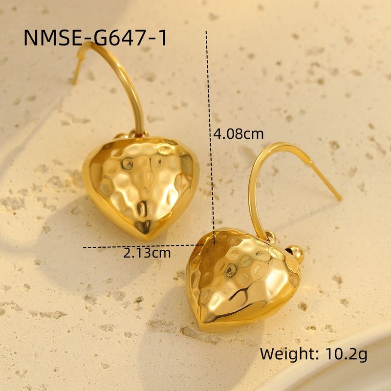 New Glossy Hollow Stainless Steel Earrings Ball Love Pendant Retro High End Titanium Steel Earrings_voghion.com