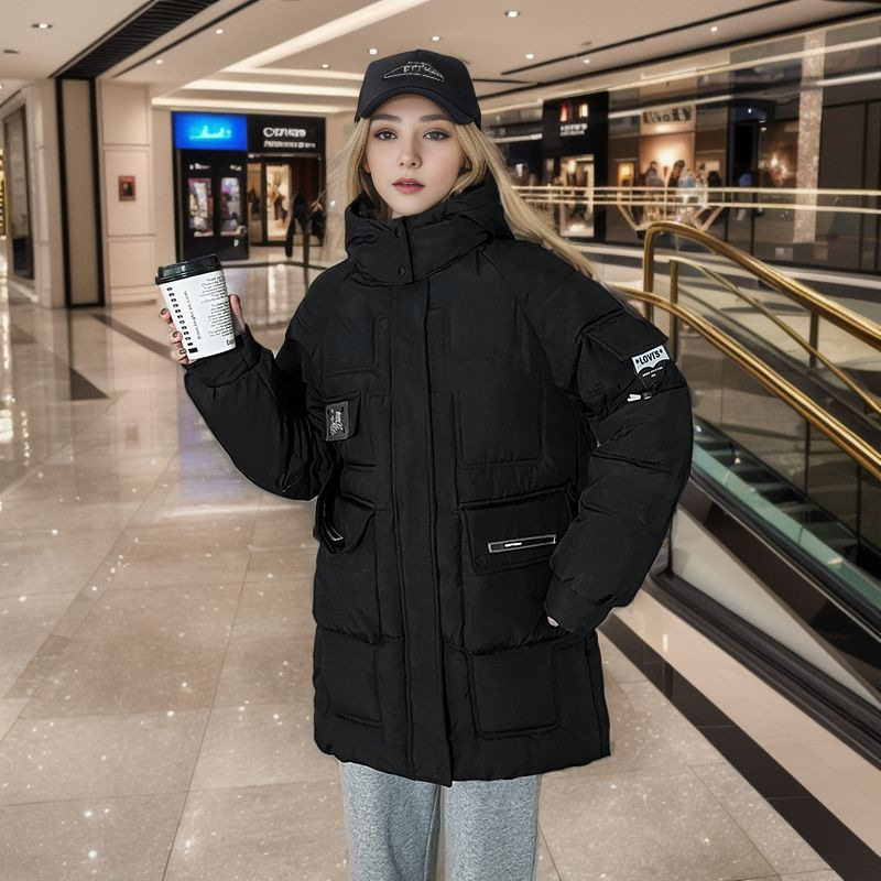 Damen Warme Jacke Wattierte Jacke im langen Winter Neue Dicke Winddichte Warme Wattierte Jacke Ausländische Luft Wattierte Jacke_voghion.com