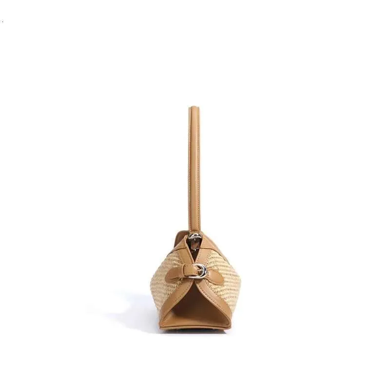 High Quality Bags Women Niche Design Genuine Leather Underarm Designer Straw Weaving Shoulder Woven Simple Fashion_voghion.com