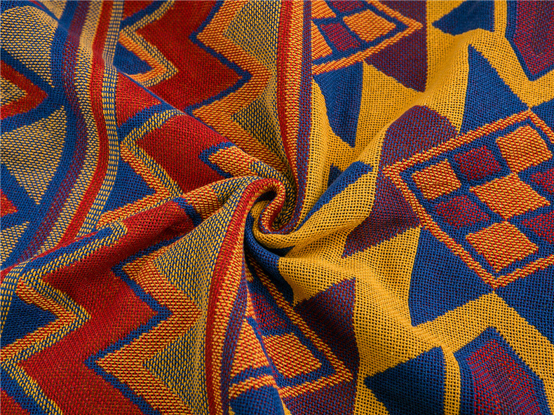 Ethnic style double-sided thickened thread blanket sofa cushion, exposed business blanket, dustproof and aesthetically_voghion.com