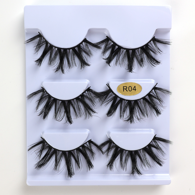 Pairs 6D 3 False Eyelashes Multilayer Thick Imitation Mink Hair Natural Dramatic Long Wispy Lashes Makeup_voghion.com