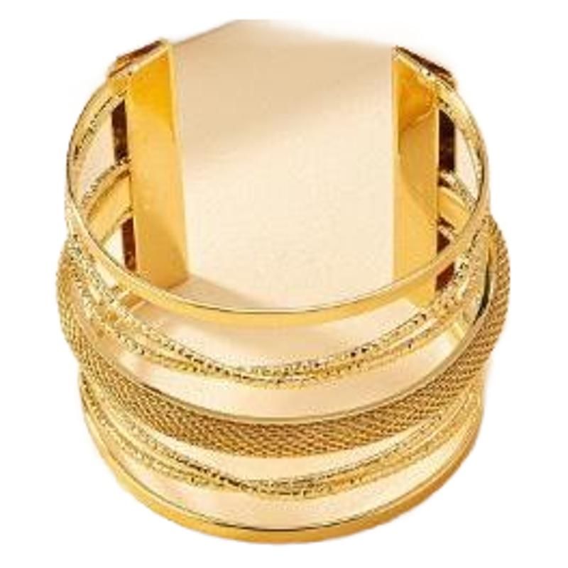 New Metallic Exaggerated Punk Hip-Hop Creative Bracelet Set_voghion.com