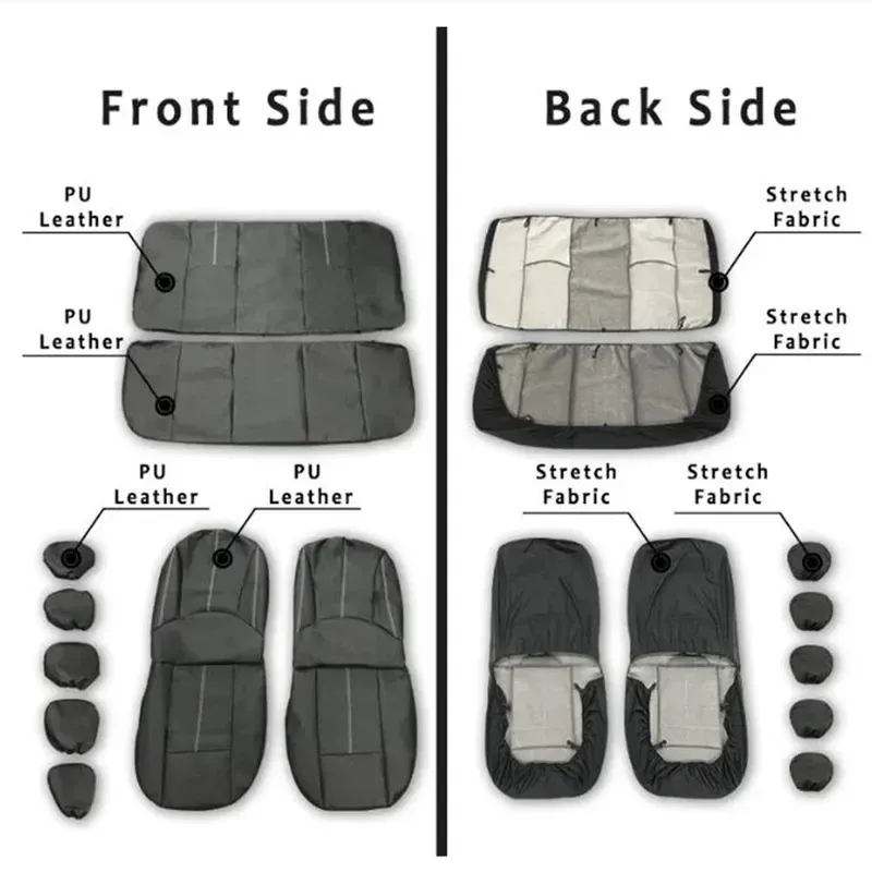 4/9Seats PU Leather Car Covers For Honda Accord City Civic CRV CRZ Elysion Fit Jade Jazz Insight Auto Seat Cushion Cover_voghion.com