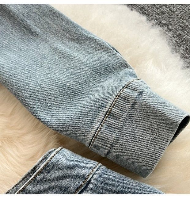 Women's Denim Jacket & High Waist Pencil Skirt Two-Piece Set - Slim Fit Short Cropped Blazer With Button Front & Bodycon Mini Skirt (Blue, S/M/L)_voghion.com