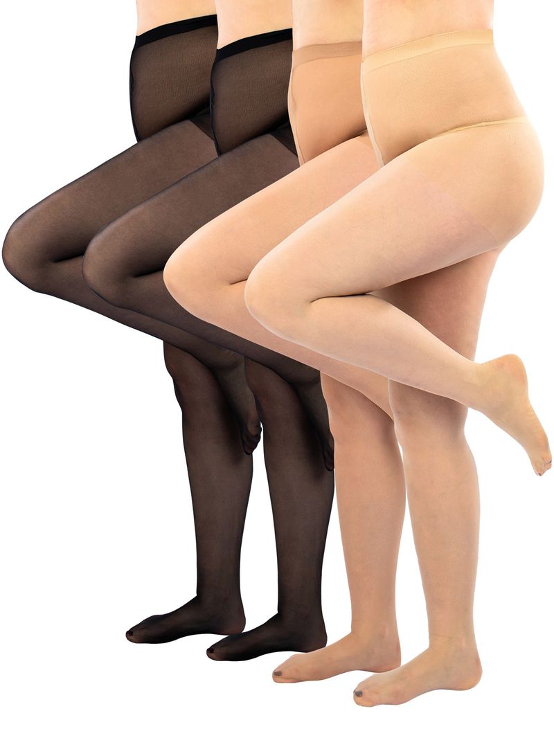 Intimo e pigiami Collant velati taglie forti XXL in nylon nero con cinturino invisibile, ultra sottili e senza cuciture, comodi da indossare tutti i giorni_voghion.com