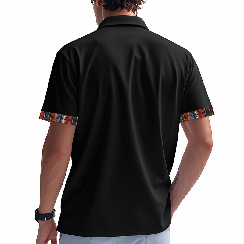 Men's Clothing TK New Summer Men's Loose Casual Light Luxury Bohemian Style Contrast Color Shirt Short Sleeved Cardigan_voghion.com