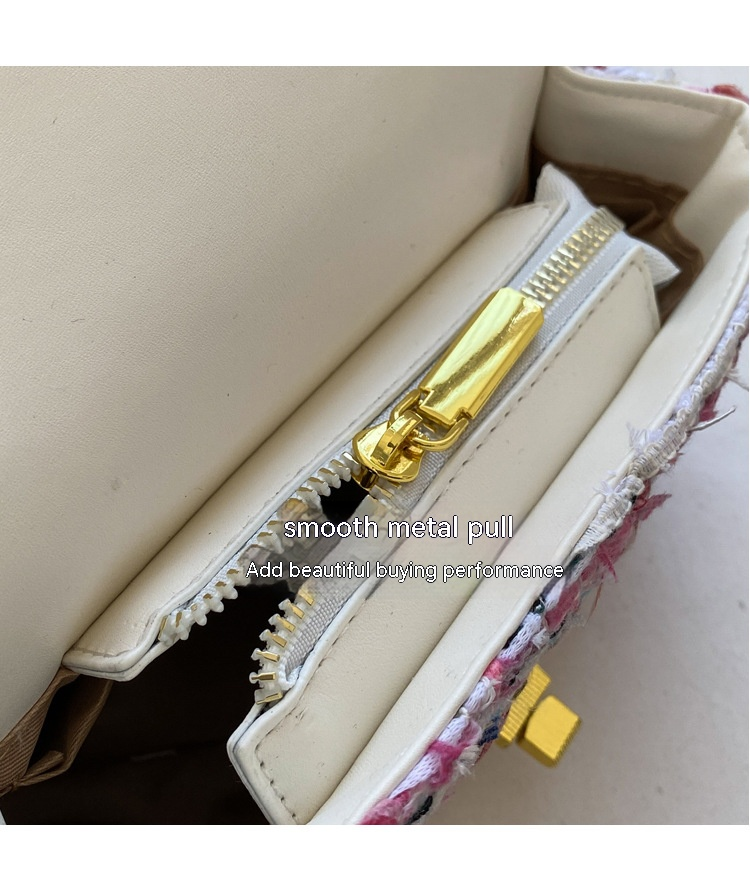 Herbst und Winter Tasche frauen 2023 Neue Mode Textur Tweed Eine Schulter Umhängetasche Beliebte Tweed Kette Kleine Quadratische Tasche_voghion.com