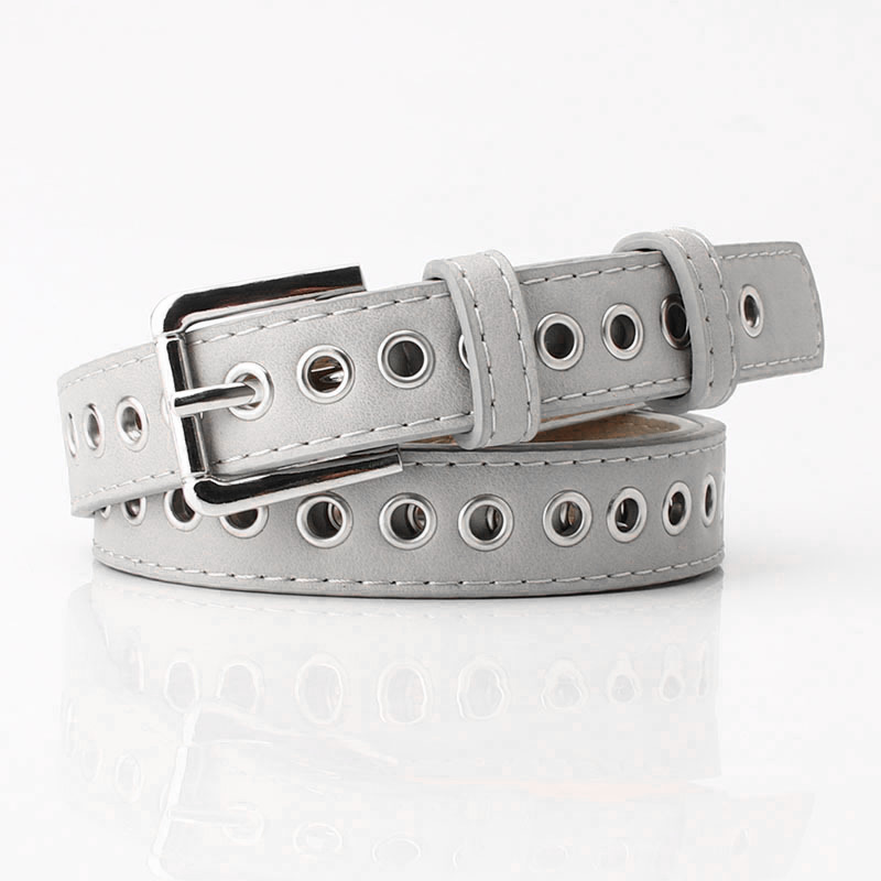 New style metal whole air-eye belt women's belt without punching version versatile fashion hollow decorative belt _voghion.com
