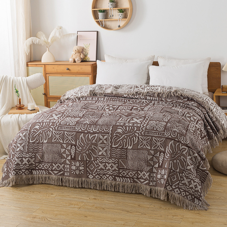 Blankets Tassel Pure Cotton Gauze Summer Cool Quilt Nap Blanket_voghion.com