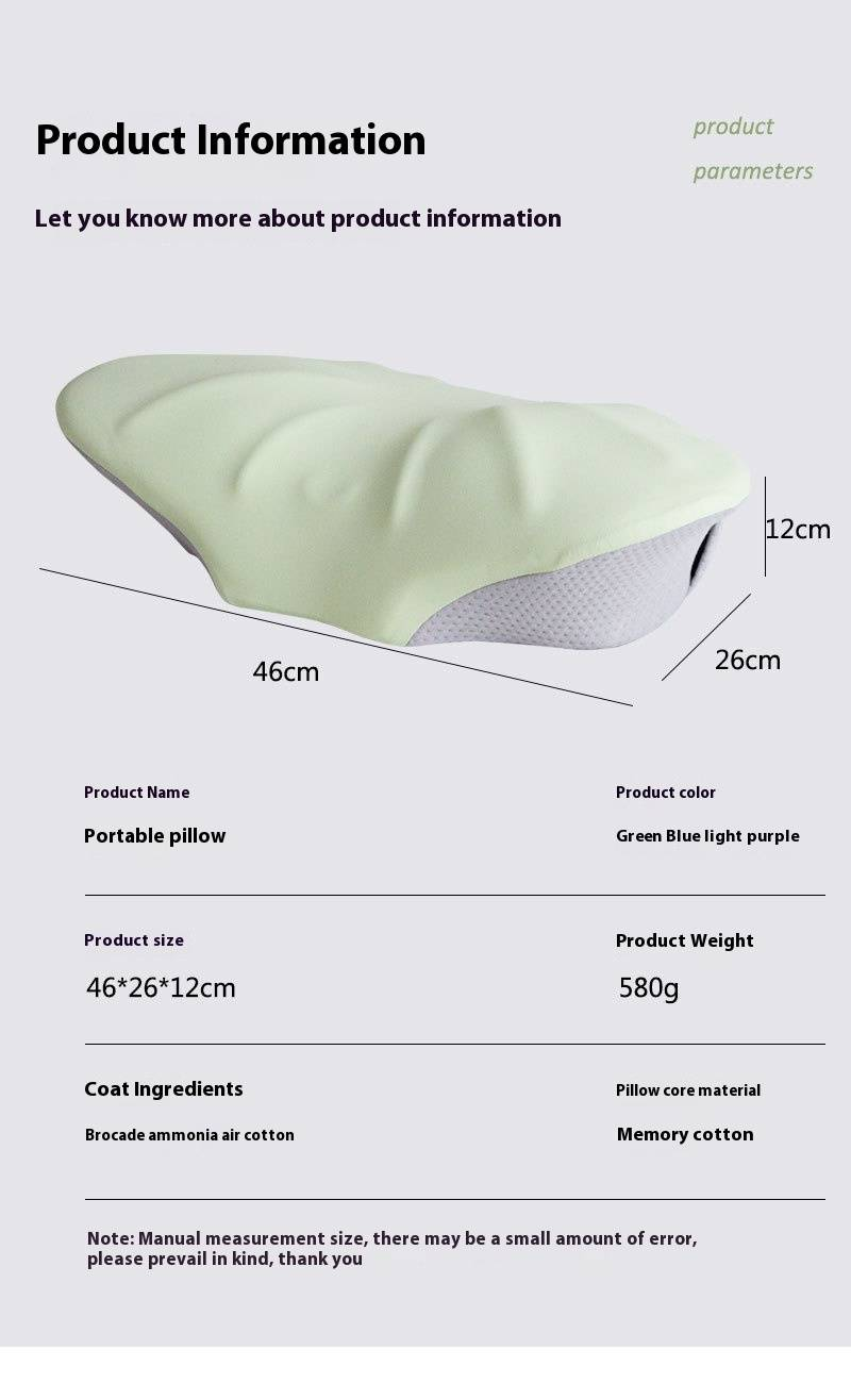 Memory Foam Neck Pillow For Office & Travel - Slow Rebound, Non-Collapsing, Portable & Foldable Cervical Support Pillow_voghion.com