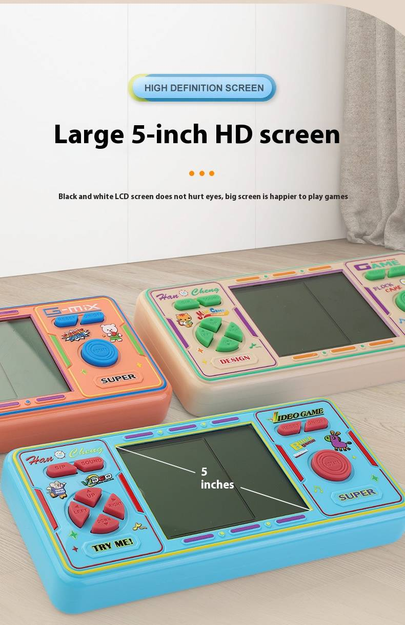 Retro-Tetris-Spielkonsole mit großem Bildschirm – klassisches Handheld-Gaming (wiederaufladbar, 80er-/90er-Nostalgie, für Kinder und Erwachsene, tragbares Arcade-Spiel)_voghion.com
