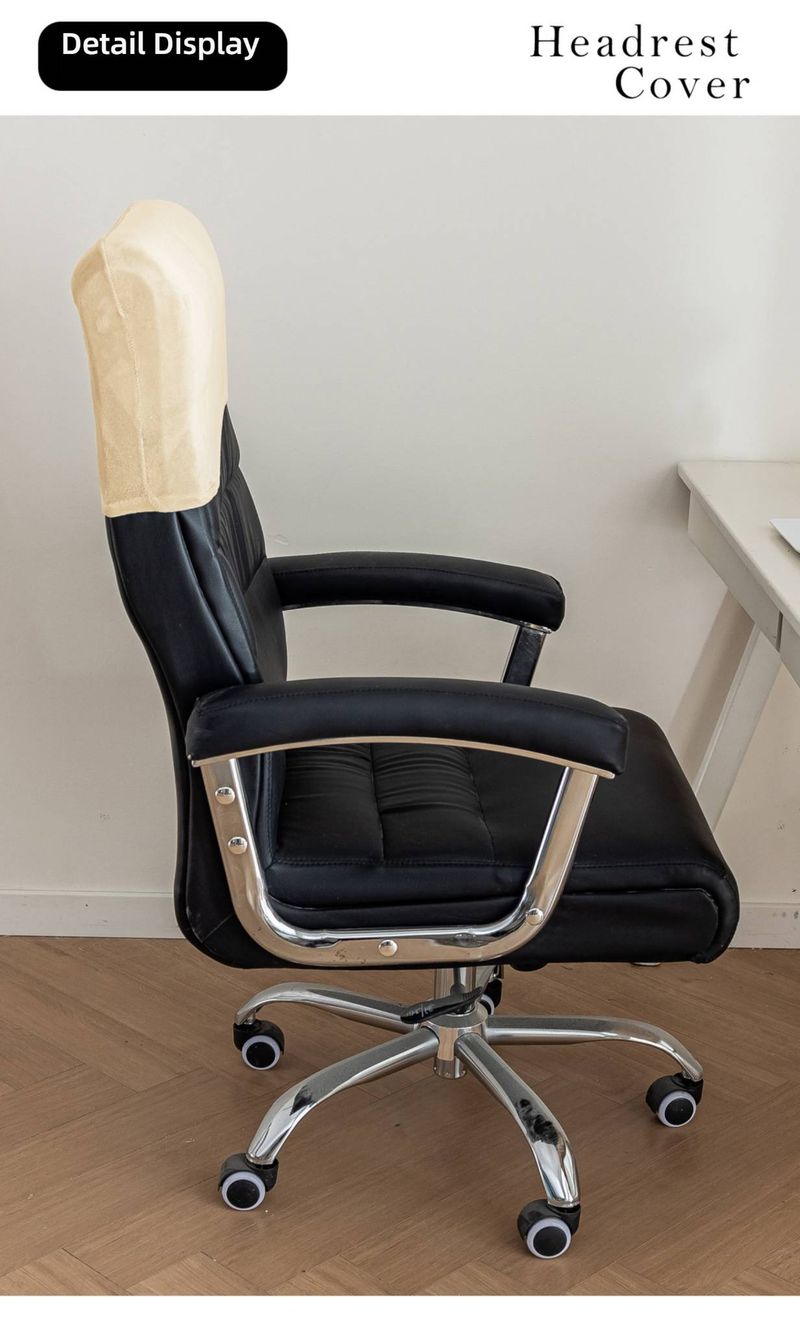 Stuhlrückenbezug aus Polyester – Atmungsaktiver und dehnbarer Kopfstützenschutz für Bürostühle, staubdichter Halbbezug für Chefsessel und Schreibtischstühle_voghion.com