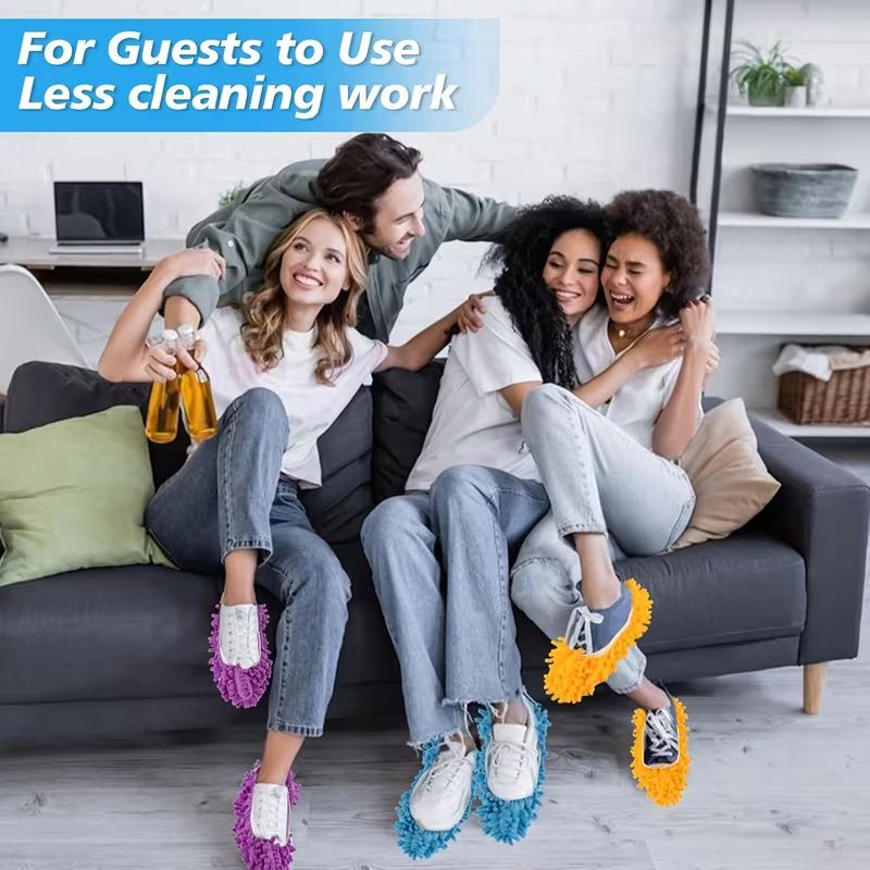 Copriscarpe per la pulizia pigra, scarpe da casa in fibra ultrafine, calzini lavabili e riutilizzabili, strumenti per la pulizia di pavimenti e auto, copri mocio di ricambio per la casa_voghion.com