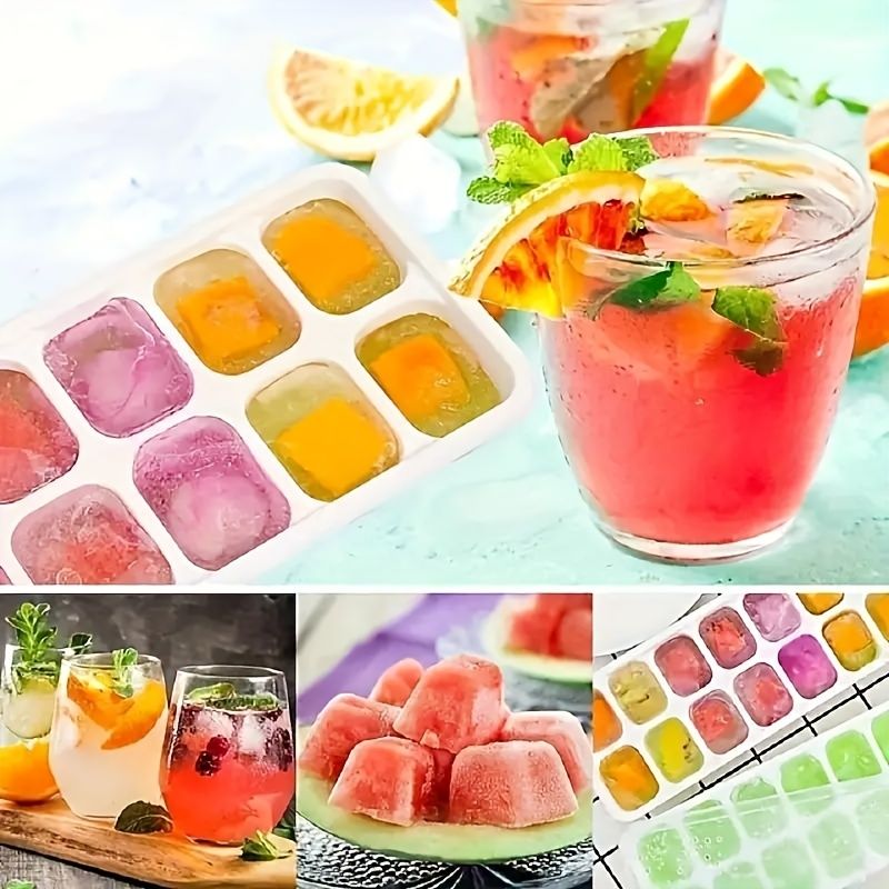 4 pezzi, stampo per cubetti di ghiaccio, vassoio per cubetti di ghiaccio in silicone, stampo multifunzionale per cioccolato domestico, vassoio per ghiaccio impilabile, cocktail, whisky, utensili da cucina_voghion.com