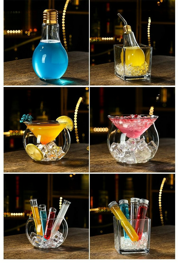 Creative Cocktail High-end Internet Celebrity Bar Drinkware Special Ins Straw Crystal High Appearance Glass Cup_voghion.com