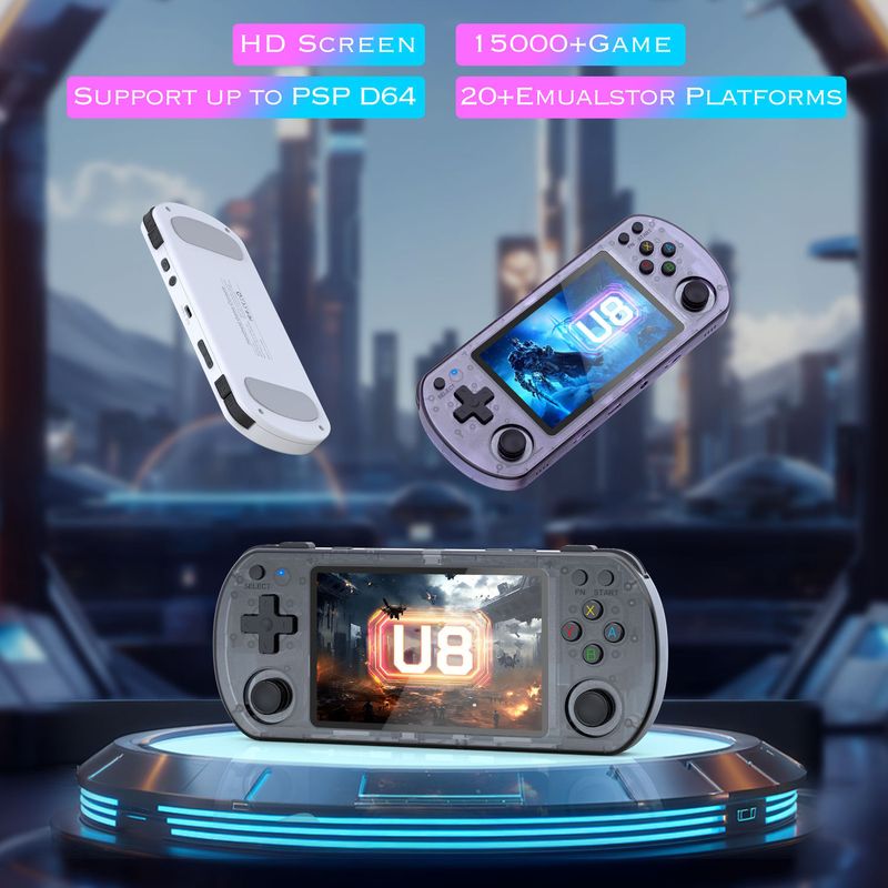 U8 Retro Handheld Game Console - 4.0 Inch IPS Screen, Open Source Linux System, Portable Gaming Device For Classic Games_voghion.com