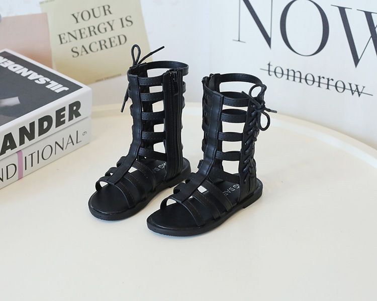 Mädchen 2023 Neue Mode Kleine Mädchen Prinzessin Schuhe Sommer Mittelschule Kinder High Bang Open Toe Römische Sandalen_voghion.com